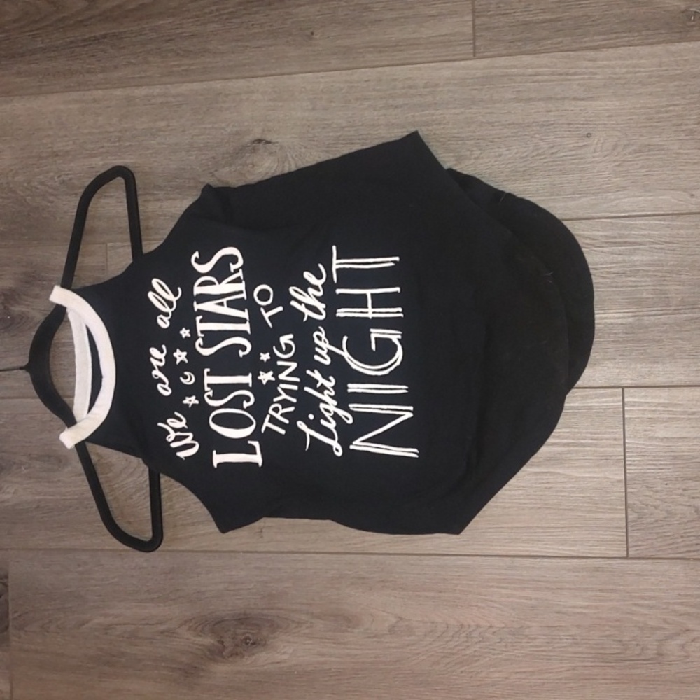 Mighty Fine Black and White Graphic Muscle Tee